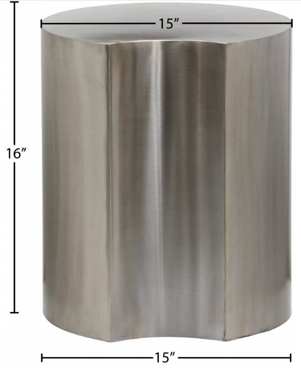Meridian Furniture Dimple Silver 16" End Table-2