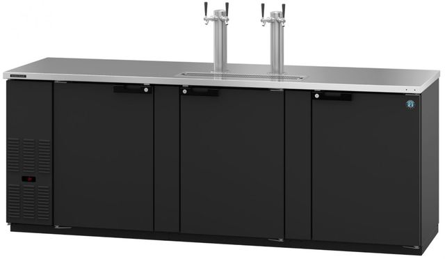 Hoshizaki Back Bar 96" 32.5 Cu. Ft. Black Vinyl Three Section Direct Draw Refrigerator-1
