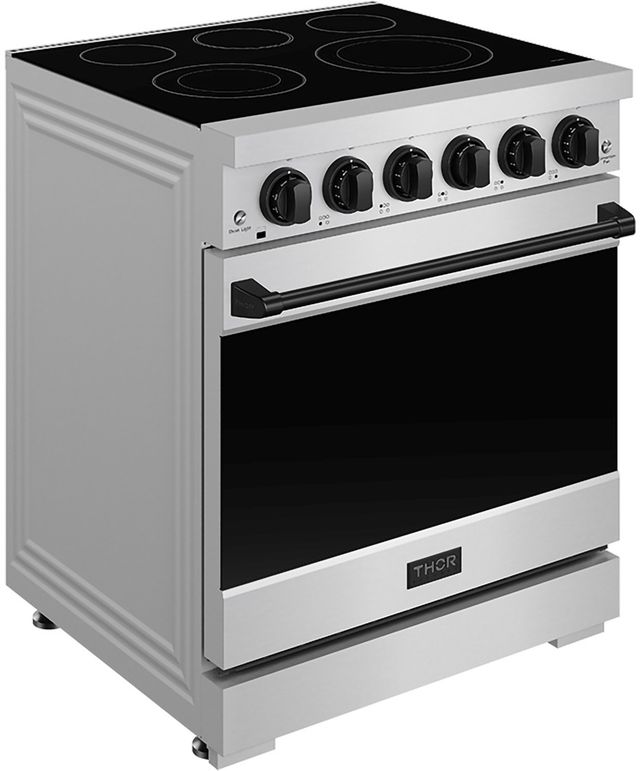 Thor Kitchen Gordon Ramsay Series 30" Stainless Steel Pro Style Electric Range with Precision Knob Control & Black Hardware-2