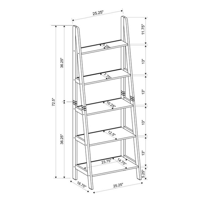 Linon Rossland Black Bookshelf-2