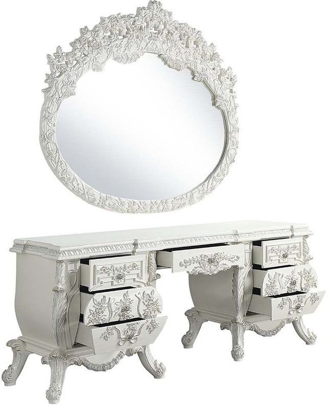 ACME Furniture Vanaheim Antique White Vanity Desk-3