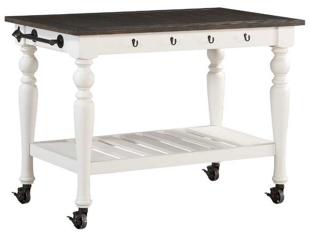 Steve Silver Co. Joanna Ivory/Mocha Kitchen Cart