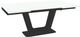 Amisco Customizable Amelia 112" Rectangular Extendable Table with 0.5" White Glass Top and 2 Leaves-0