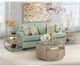 Riverside Furniture Sophie Natural Rectangular Side Table with Glass Top and Gray Frame-1