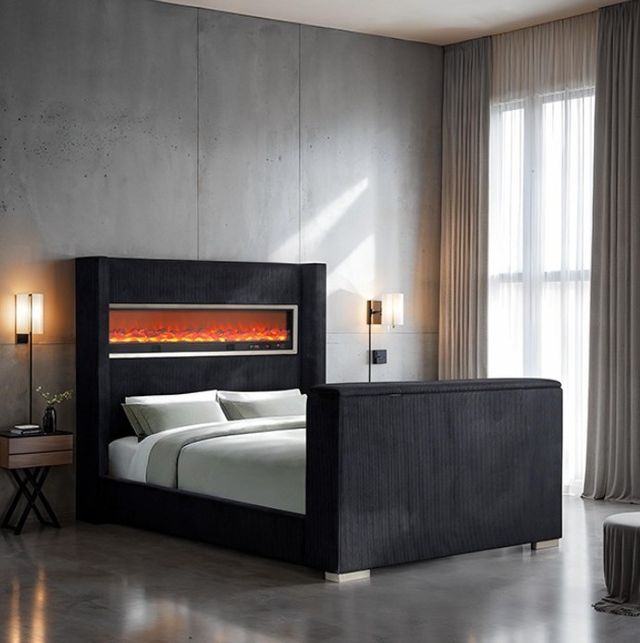 Furniture of America® Sumter Black King Panel Bed-1