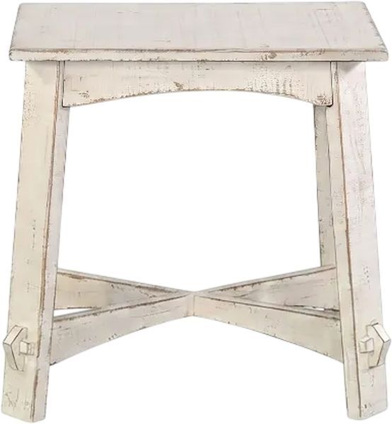 Sunny Designs™ Marina White Sand Rectangular Chair Side Table-2