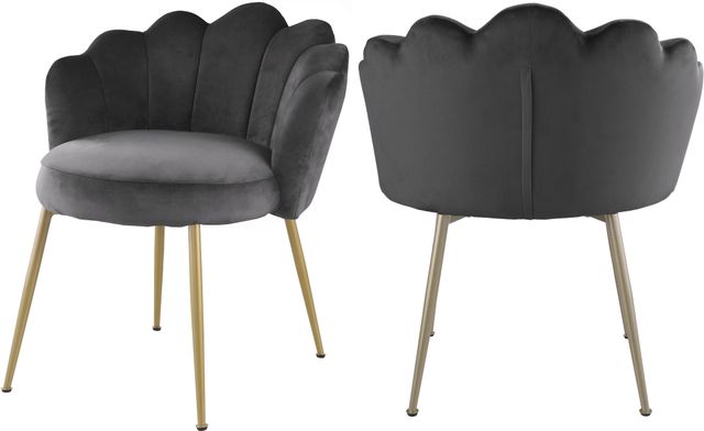 Meridian Furniture Claire Gray Velvet Dining Chair-3