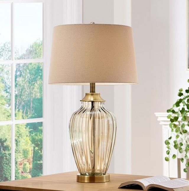 Furniture of America® Lee Gold Table Lamp-1