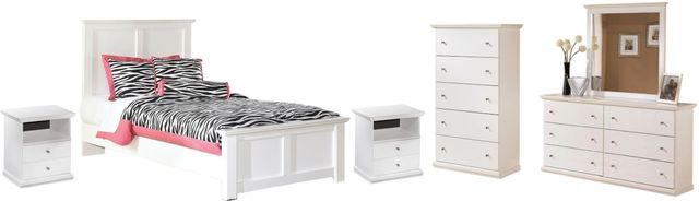 Signature Design by Ashley® Bostwick Shoals 6-Piece White Twin Panel Bed Set-0