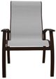 Telescope Casual Belle Isle Abalone/Kona Aluminum/Fabric Outdoor Sling Supreme Arm Chair with Chestnut Rustic Polymer Arm Accent-1