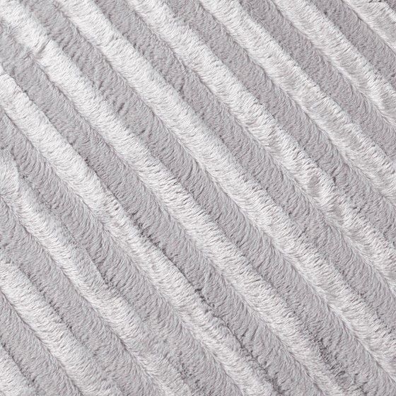 Olliix by Madison Park Duke Grey 50x60" Polyester Solid Stripe Plaited Brushed Long Fur Knitted Throw-2