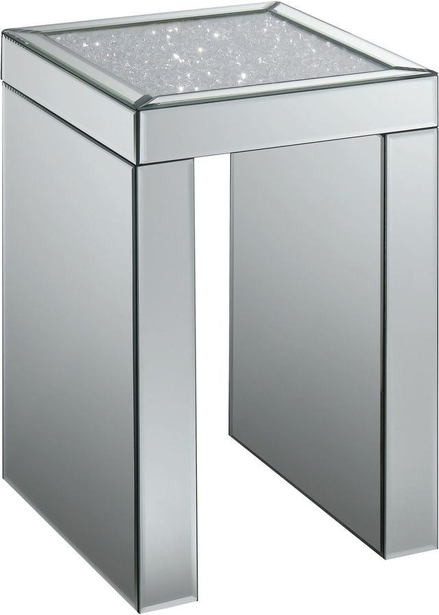 Coaster® Audrey Clear Mirror Square Chairside Table-1
