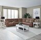 Liberty Furniture Beckham 6-Piece Aline Saddle Leather Leather Power Reclining Curved Sectional-2