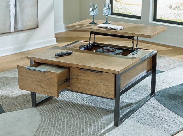 Signature Design by Ashley® Montia Light Brown Lift Top Cocktail Table-1