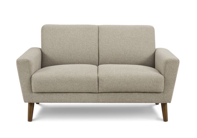 Monarch Specialties Inc. Light Brown 58" Loveseat with Walnut Legs-0