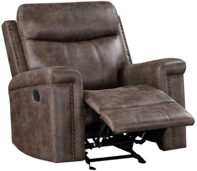 New Classic® Home Furnishings Quade Mocha Manual Glider Recliner-3