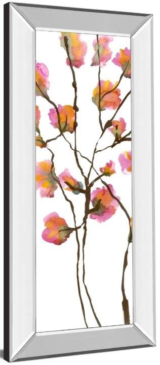 Classy Art Inky Blossoms I by Deborah Velasquez Mirrored Frame Wall Art-1