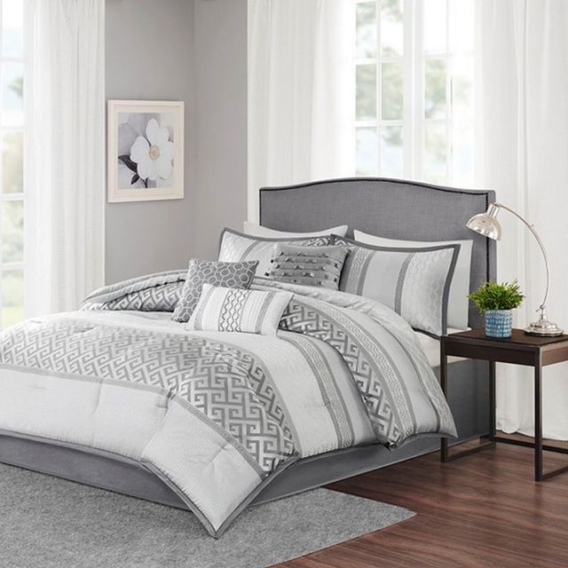Olliix by Madison Park Grey King Bennett 7 Piece Comforter Set-2
