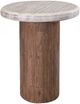 International Furniture Direct Sahara Cream Top End Table with Caramel Brown Base-0