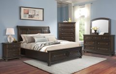 Elements International Kingston 5-Piece Dark Wood Queen Footboard Storage Bed Set