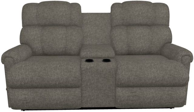 La-Z-Boy® Pinnacle Graphite Manual Wall Reclining Loveseat with Console-1