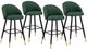 New Classic® Home Furnishings Oliver 4-Piece Green Vegan Leather Bar Stool Set-0