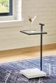 Signature Design by Ashley® Mannill Glass Top Accent Table with Black/White Base-1