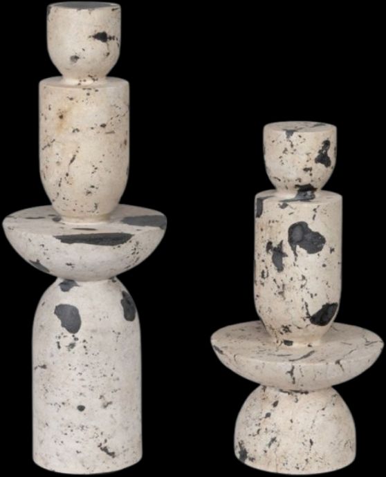 Uttermost® Nouveau 2-Piece Black/Natural White Tower Sculpture Set-2