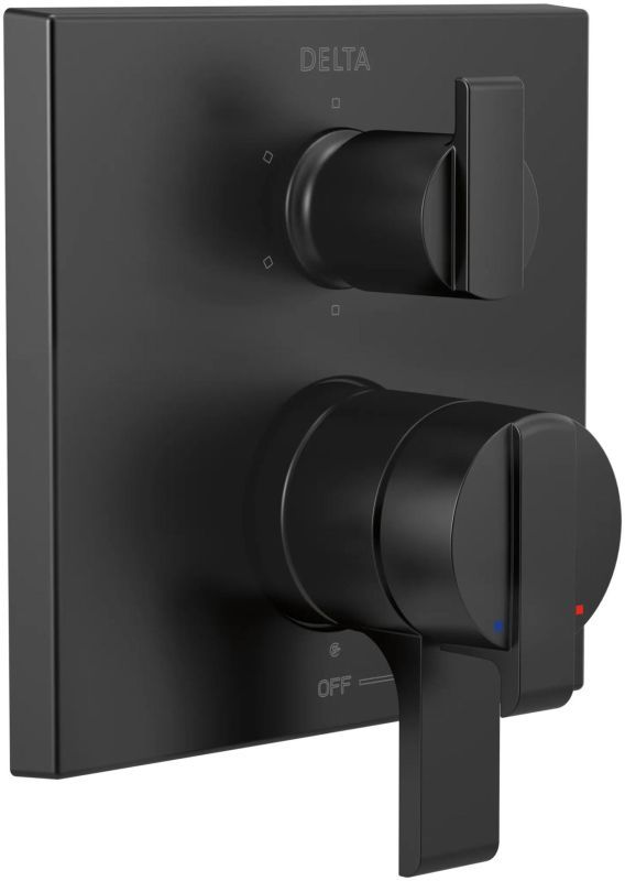 Delta Ara® Angular Modern Monitor® 17 Series Matte Black Valve Trim with 6-Setting Integrated Diverter-0