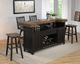 ECI Furniture Ashford Rubbed Black/Distressed Saddle Bar Stool-1