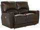 La-Z-Boy® Cassian Dark Chocolate Leather Power Reclining Loveseat with Headrest-0