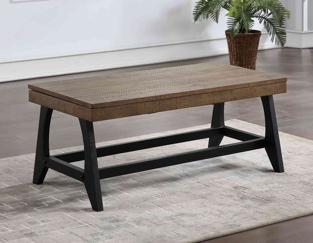 Steve Silver Co. Ralston Caramel Cocktail Table with Ebony Base-1