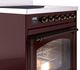 Ilve® Nostalgie II Noblesse 30'' Burgundy Pro Style Induction Range with Burnished Trim-4