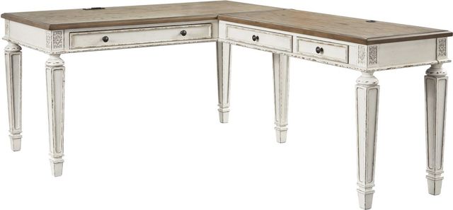 Signature Design by Ashley® Realyn 3- Piece Brown/White Home Office Set-1