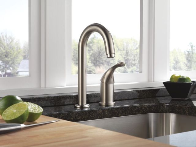 Delta 134 / 100 / 300 / 400 Stainless Single Handle Bar Kitchen Faucet-1