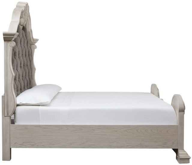 Signature Design by Ashley® Andonhall Antique White/Gray King Upholstered Panel Bed-3
