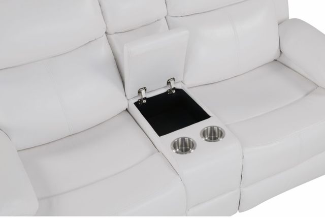 Global Furniture USA U6026 Blanch White Console Manual Reclining Loveseat with LED-3