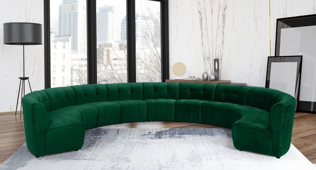 Meridian Furniture Limitless 11-Piece Green Velvet Modular Sectional-1