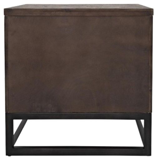 Jofran Inc. East Hampton Distressed Gray End Table with Black Base-3