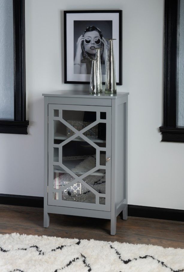 Linon Fetti Gray Small Cabinet-1