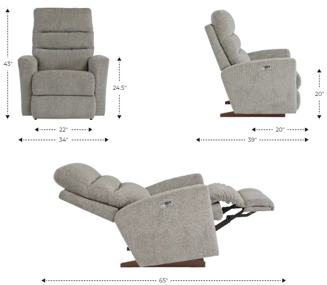 La-Z-Boy® Liam Navy Power Rocking Recliner with Headrest | Dewey