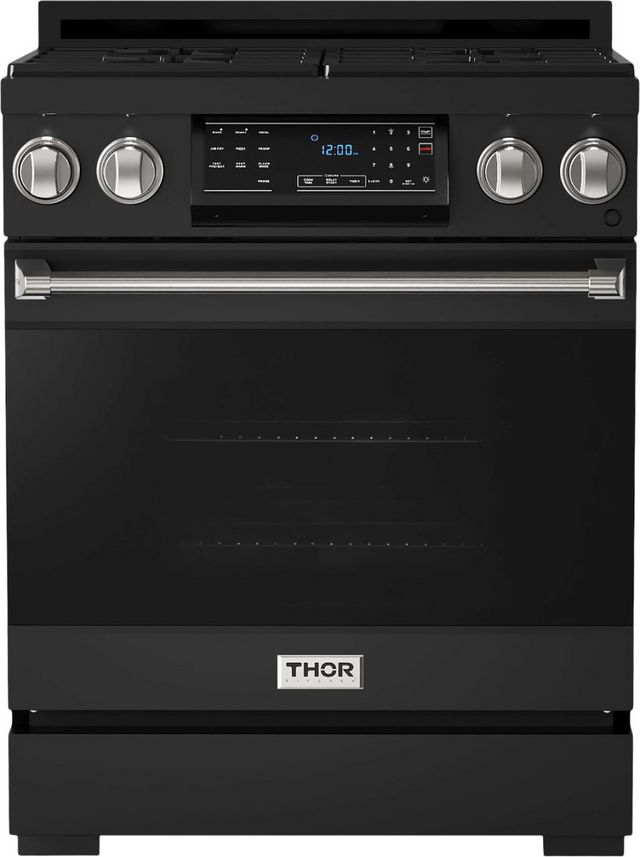 Thor Kitchen® Gordon Ramsay Series 30" Matte Black Freestanding Gas Range