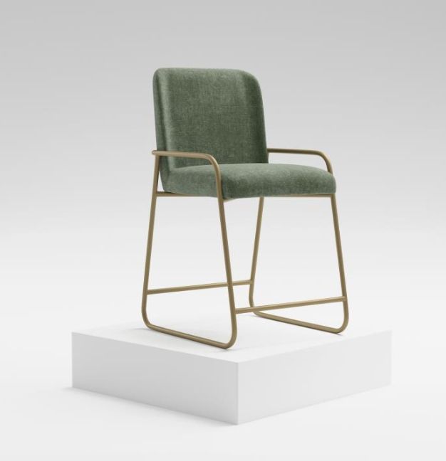 International Furniture Direct Seating Gold/Olive Bar Stool-1