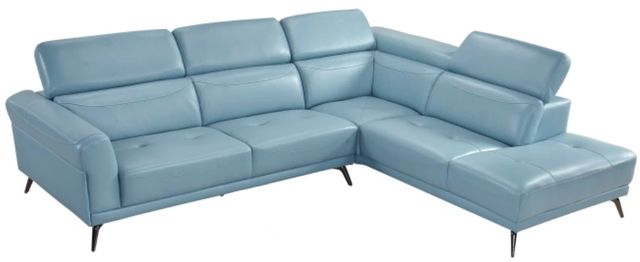 Homelegance® Giselle 2-Piece Blue Right-Arm Facing Sectional and Chaise-4