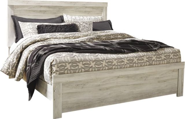 Signature Design by Ashley® Bellaby 4-Piece Whitewash King Panel Bed Set-1