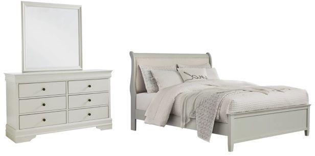 Signature Design by Ashley® Jorstad 3-Piece Gray King Sleigh Bed Set-0