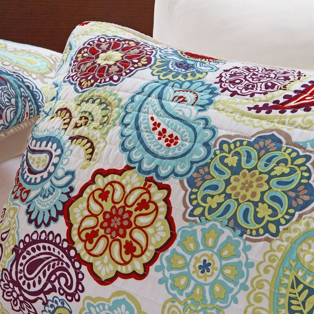 Olliix by Mi Zone Tamil Multi King/California King Reversible Coverlet Set-2