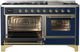 Ilve® Majestic III 60" Midnight Blue Pro Style Dual Fuel Natural Gas Range with Triple Glass Door and Brass Trim-2