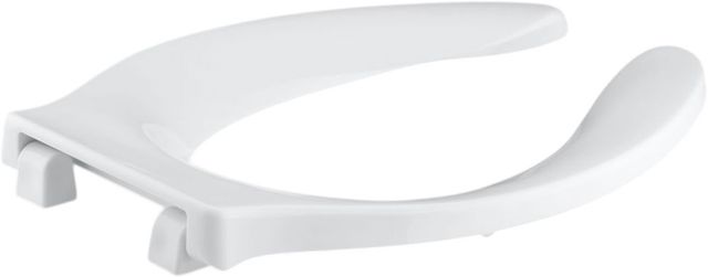 KOHLER® Stronghold® White Commercial Elongated Toilet Seat with Integrated Handle, Self-Sustaining Check Hinge-0