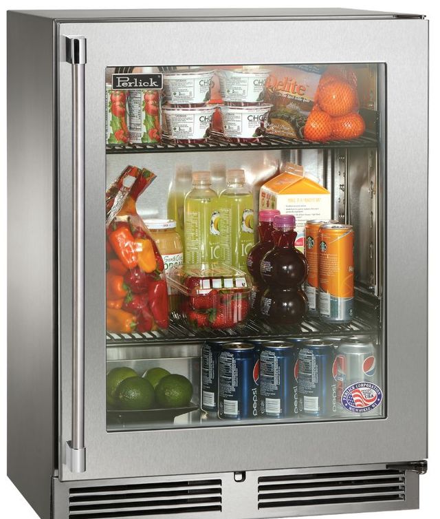 Perlick® Signature Marine Shallow Depth Panel Ready/Stainless Steel 18" Refrigerator Solid Door-0